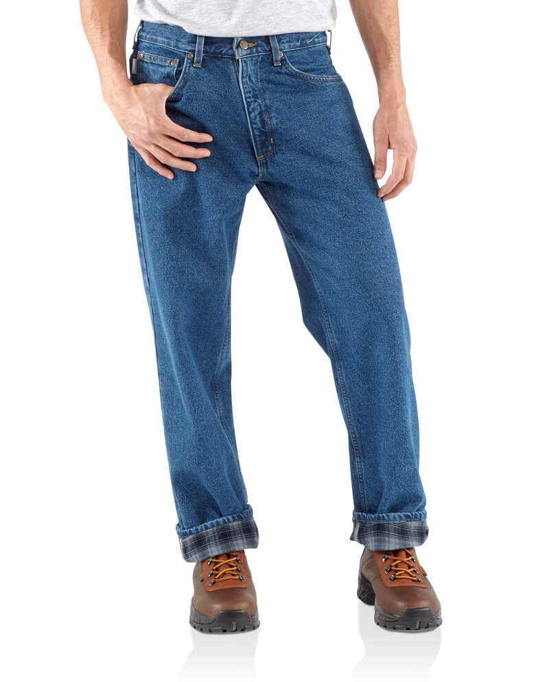 Authentic Carhartt® Men's Relaxed Fit Straight Leg Flannel Lined Jeans ...